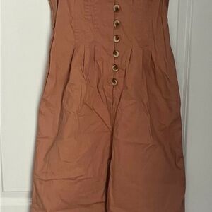 Universal Thread Overalls Jumper Sz 4/Small Flare Wide Leg Romper Pants Brown